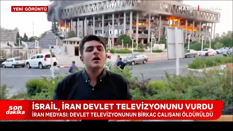 İran Devlet Televizyonu'na İsrail Saldırısı! Bina Alev Alev!