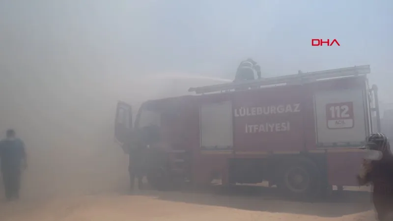 Yüksek Gerilim Hattı Yangın Çıkardı! Lüleburgaz Alev Alev
