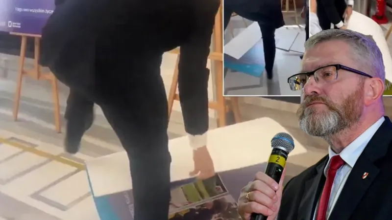 Polonya'da siyasetçi Grzegorz Braun LGBT sapkınlığını ayaklar altına aldı: "Kamusal rezaleti engelliyorum"