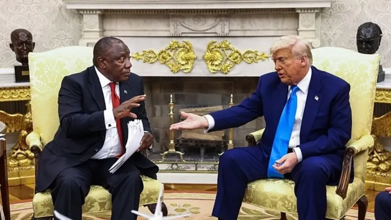 Trump Güney Afrika Devlet Başkanı Ramaphosa arasında gergin anlar! "Beyaz çiftçilere soykırım yapılıyor"